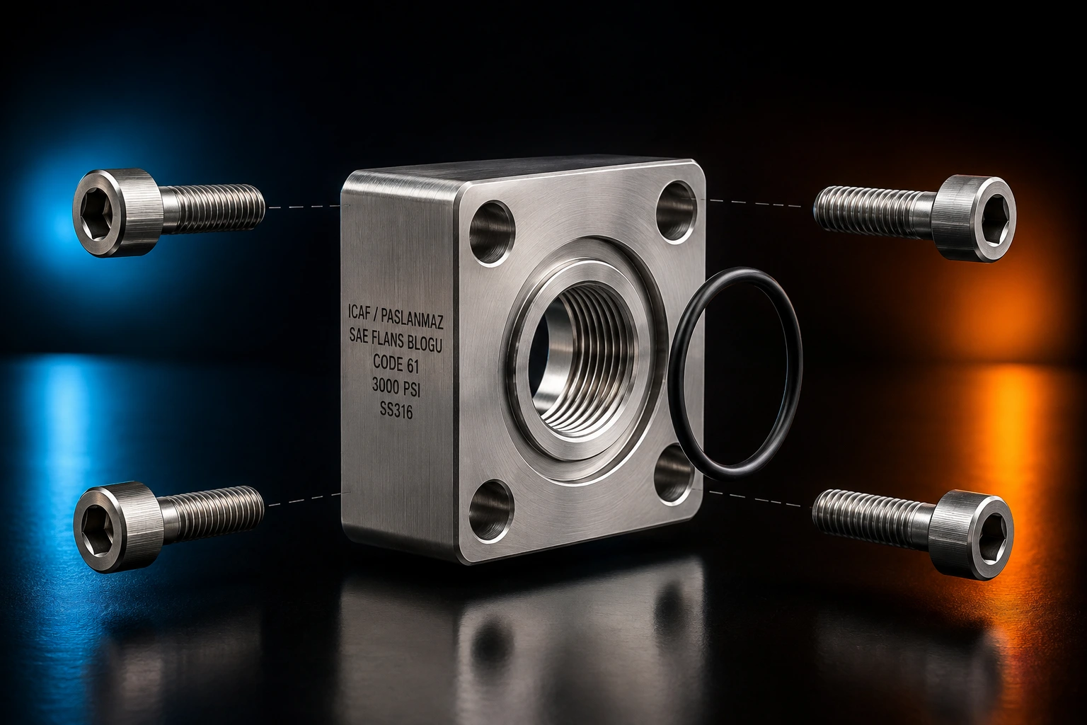 Paslanmaz SAE Flanş Blokları - 3000 PSI (Code 61) ürün görseli 4