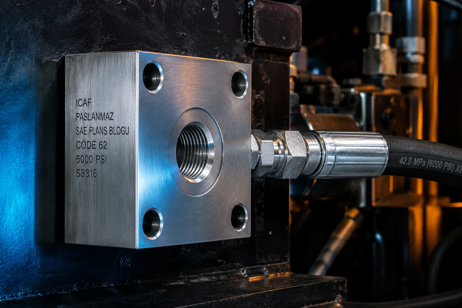 Paslanmaz SAE Flanş Blokları - 6000 PSI (Code 62) ürün görseli 3