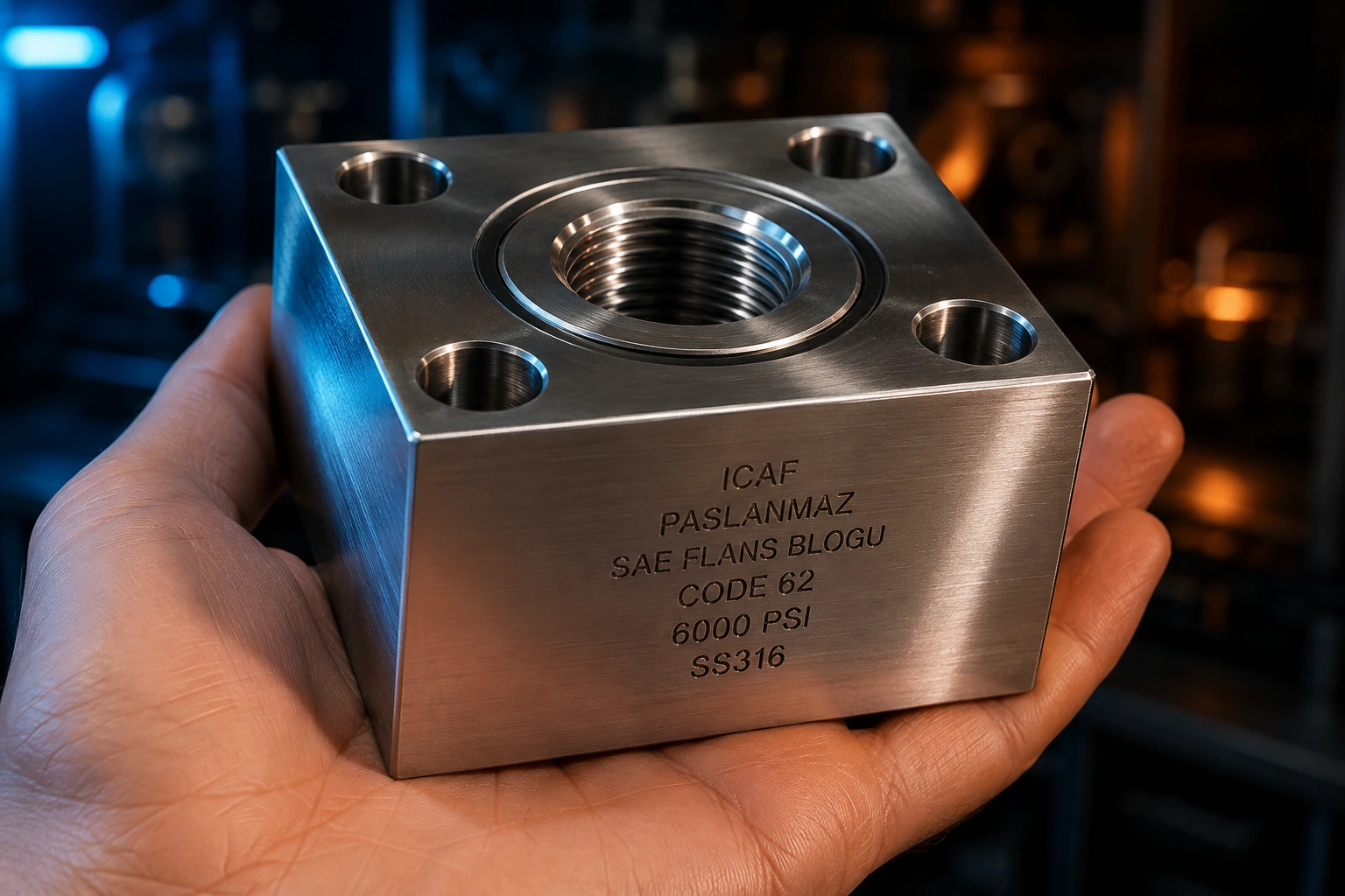 Paslanmaz SAE Flanş Blokları - 6000 PSI (Code 62) ürün görseli 2